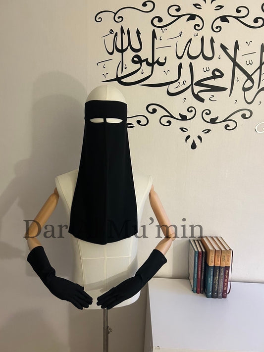 Kit Niqab Léger & Gants Courts Ultra-Tactiles