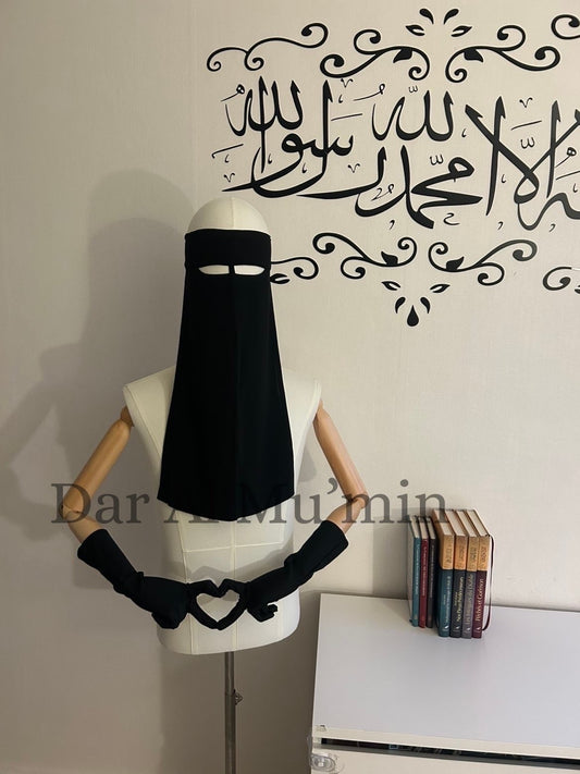 Kit Niqab Léger & Gants Courts Ultra-Tactiles