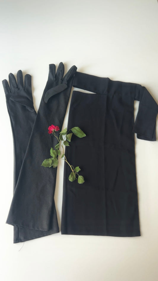 Kit Niqab Noir & Gants Longs Ultra-Tactiles
