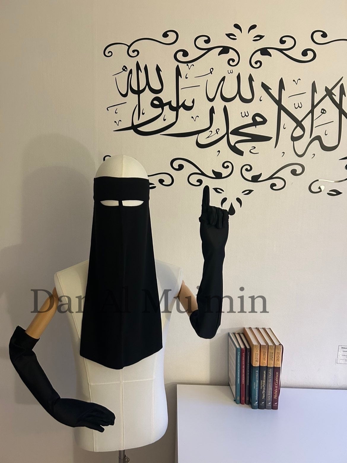 Kit Niqab Noir & Gants Longs Ultra-Tactiles